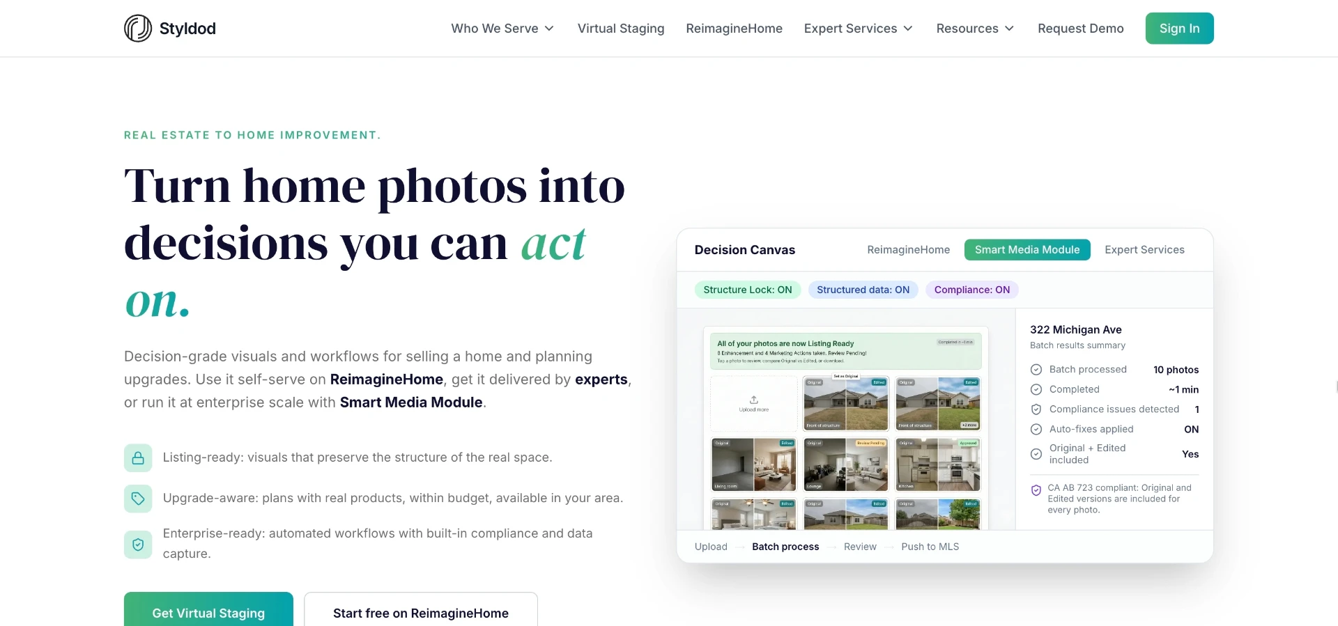 Styldod combines AI staging with editing services, useful context when comparing pure self-serve apps against blended offerings.