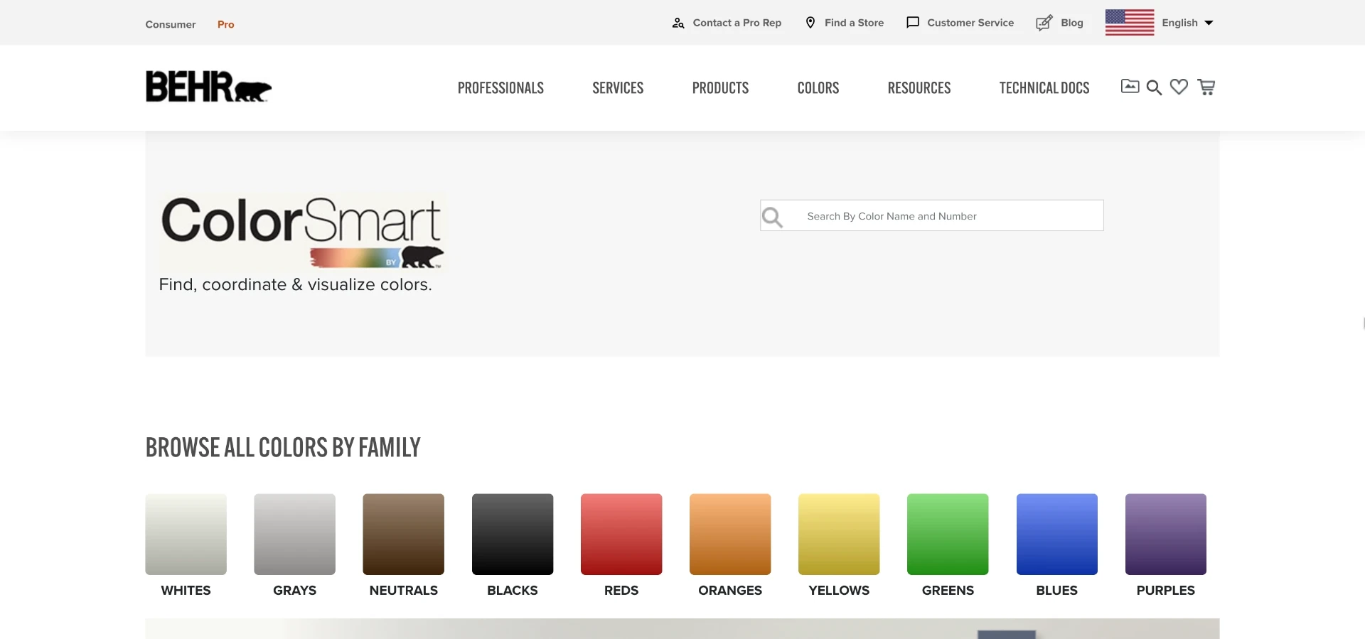 Behr's ColorSmart tool ties every preview directly to a specific, buyable paint code.