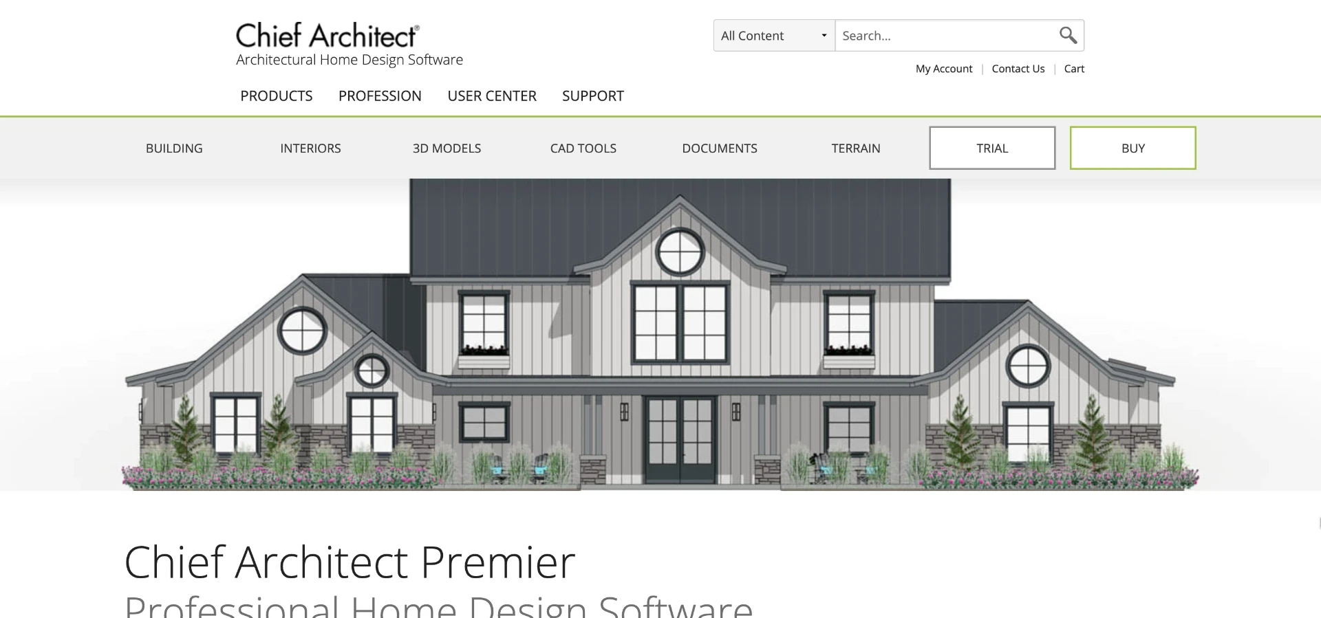 Chief Architect's product page positions itself for professionals producing construction documents, not just visual concepts.