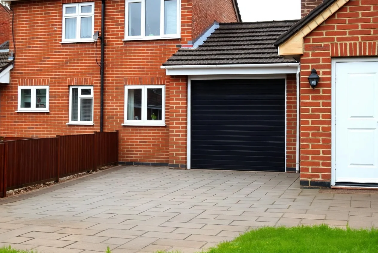 The same driveway shown clear of the car, bins and hose after AI Clear Exterior Space