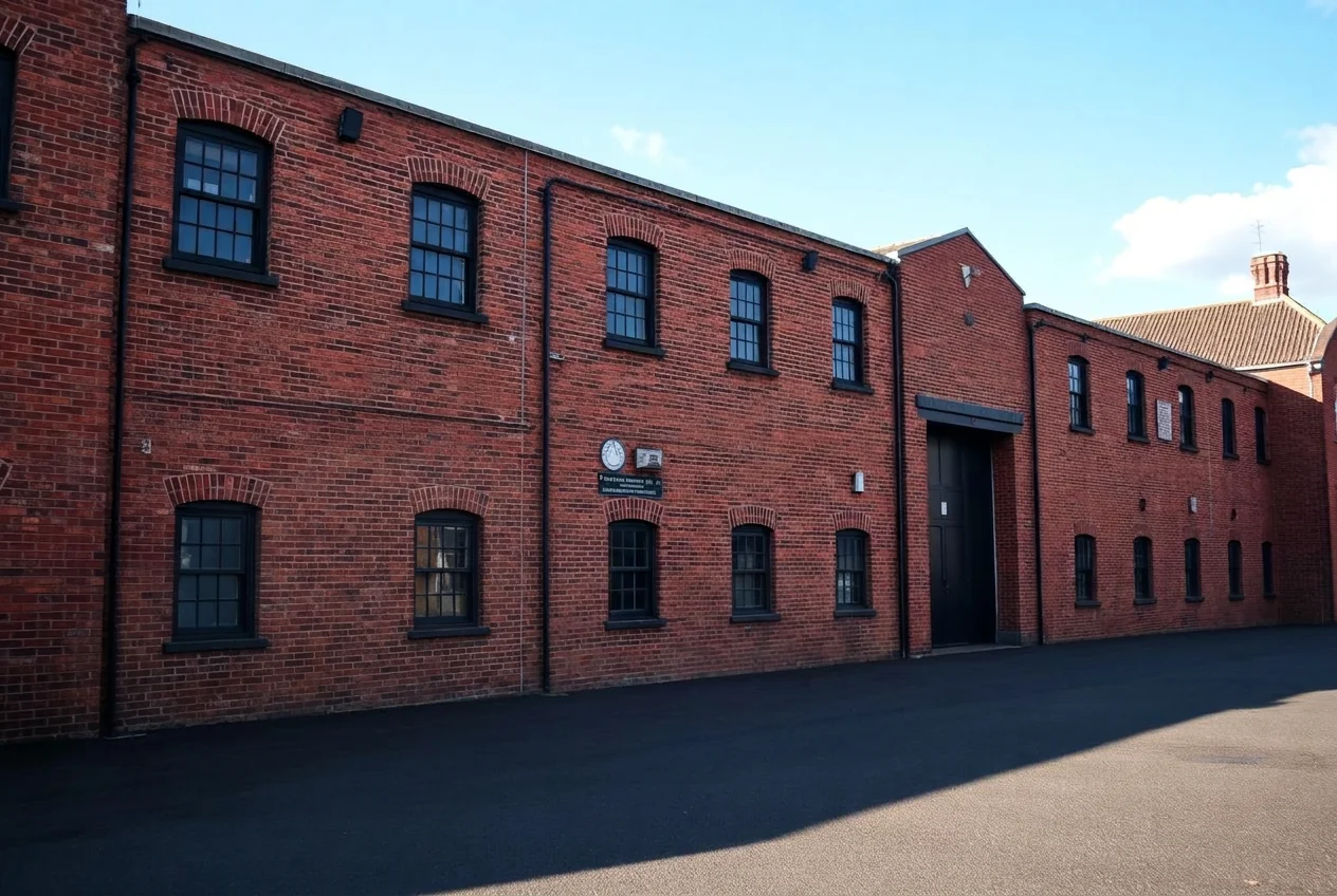 Empty warehouse yard with the van, cones and pallets removed after AI Clear Exterior Space