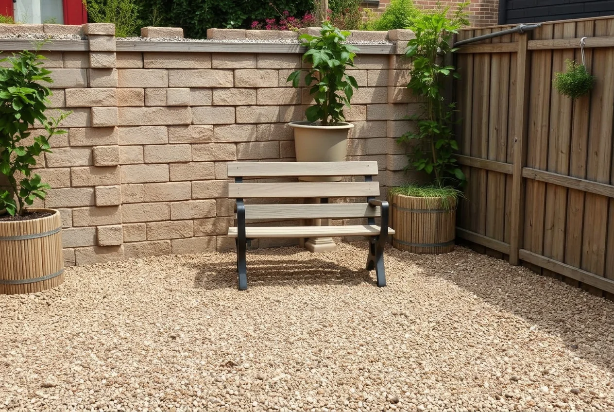 The same gravel garden cleared after AI Clear Outdoor Space