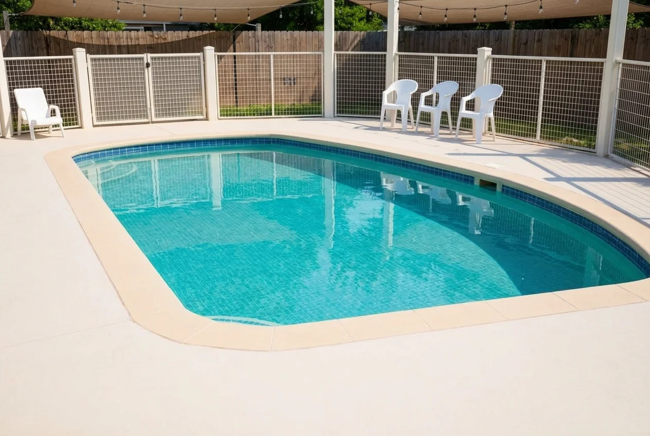 The same poolside cleared after AI Clear Outdoor Space