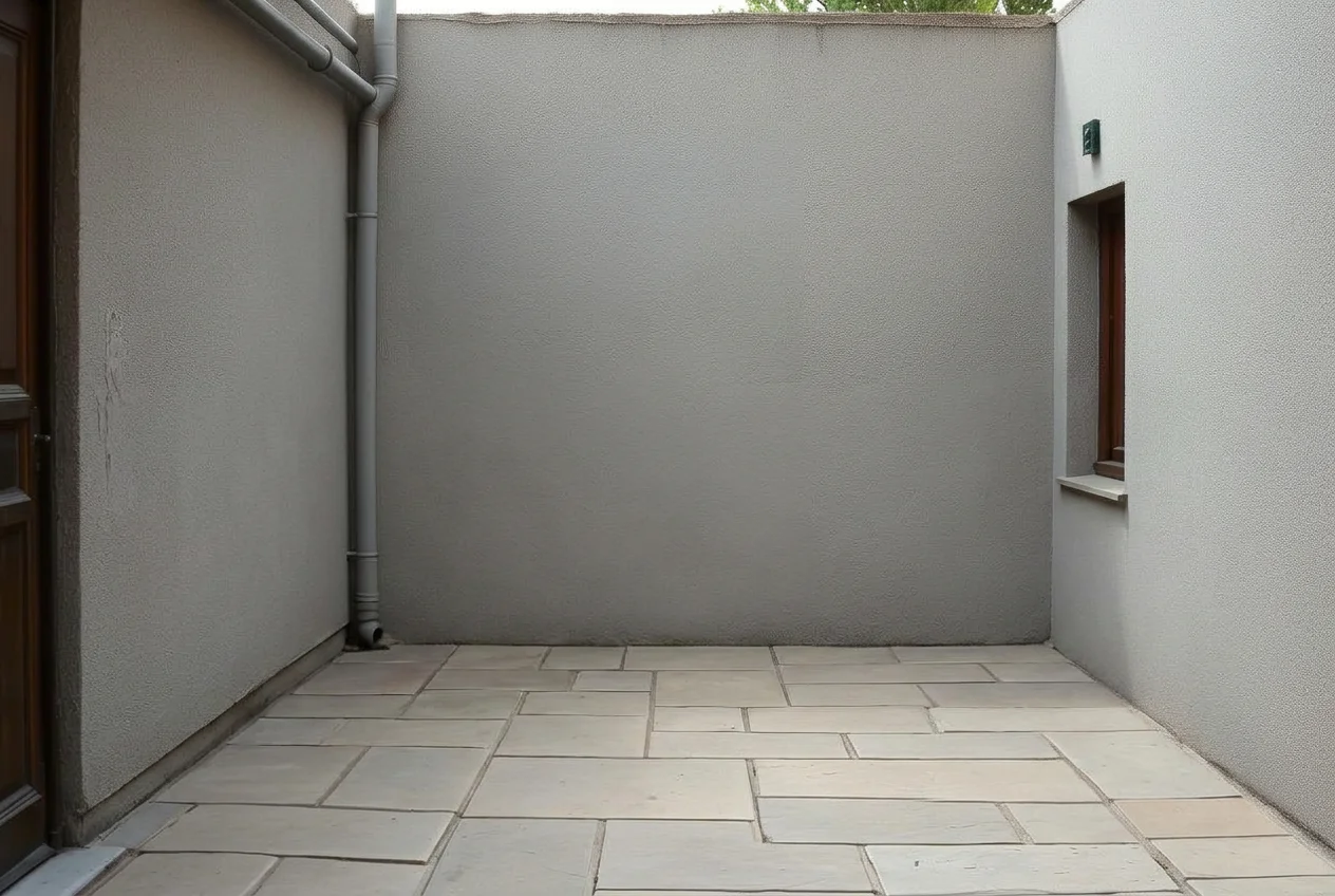 The same courtyard cleared after AI Clear Outdoor Space