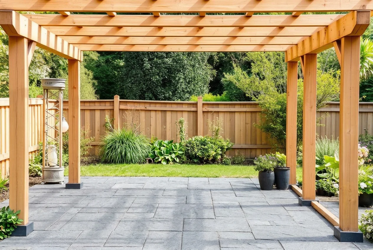 The same pergola cleared after AI Clear Outdoor Space