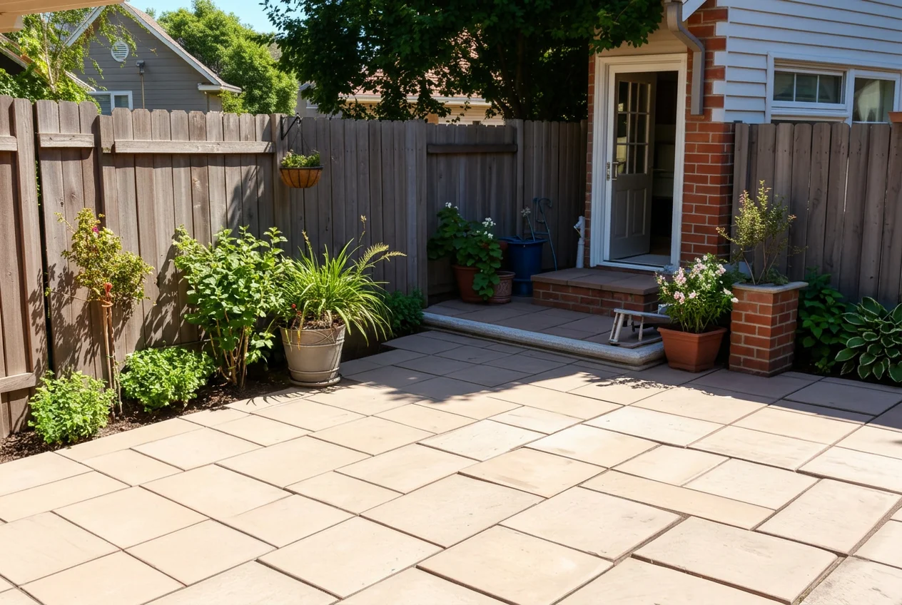The same patio clean and clear after AI Clear Outdoor Space