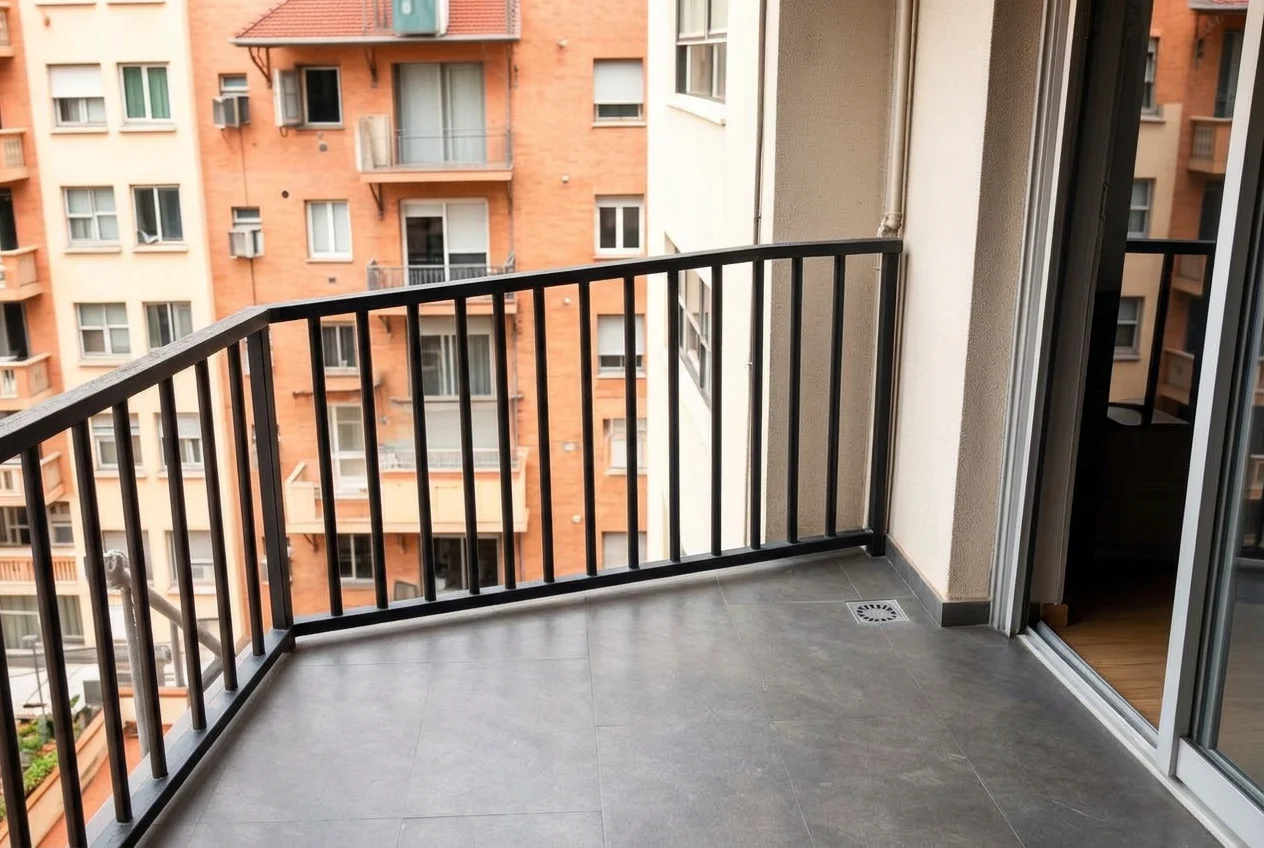 The same apartment balcony completely clear