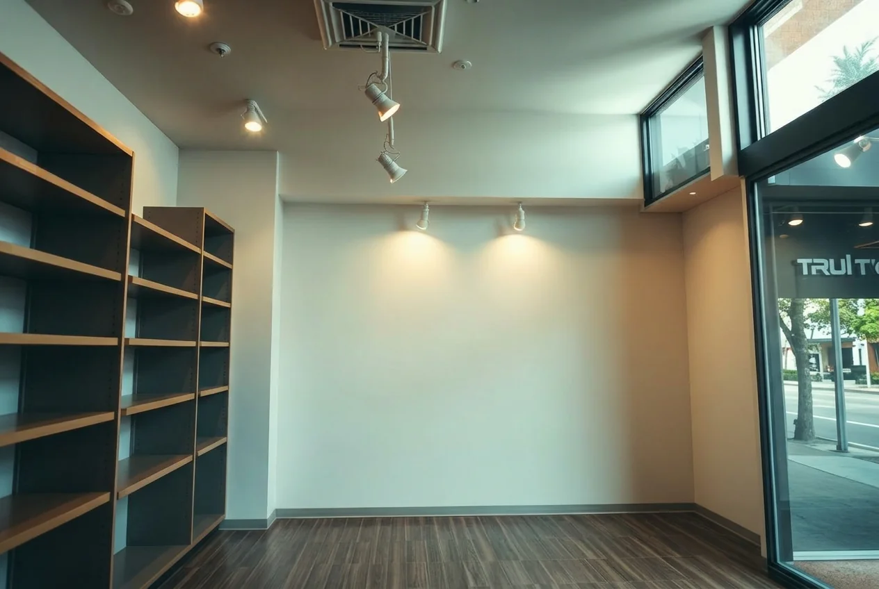 Vacant retail unit after AI Empty Room Generator cleared all fixtures