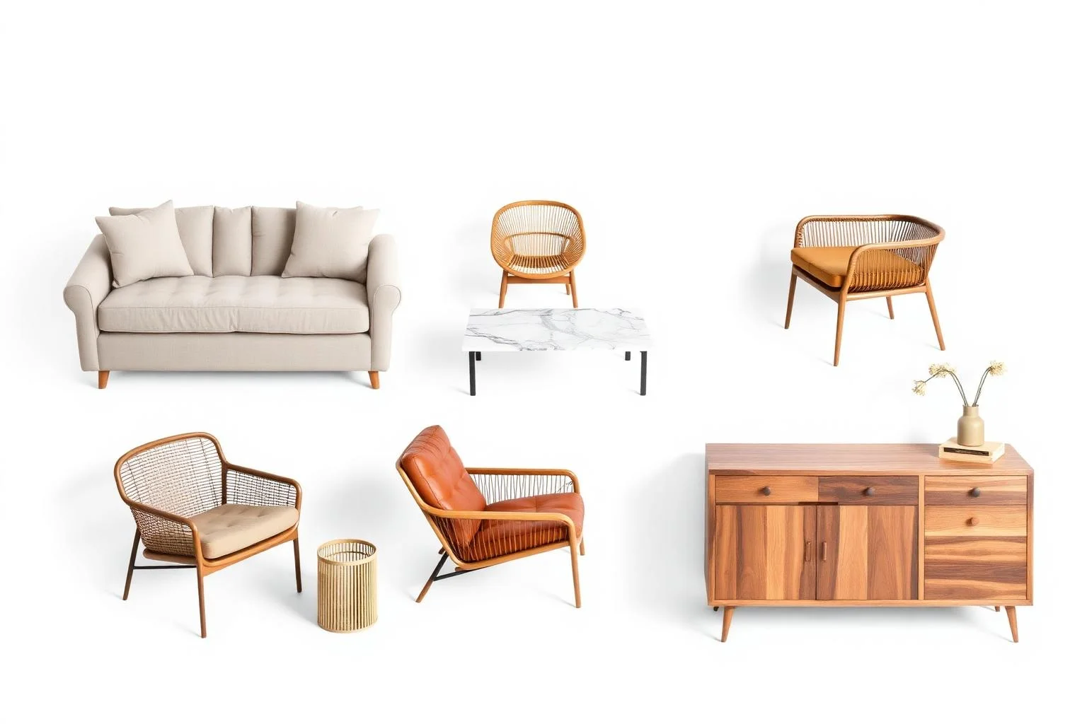 AI Furniture Replacer catalogue of sofas, chairs, tables and sideboards