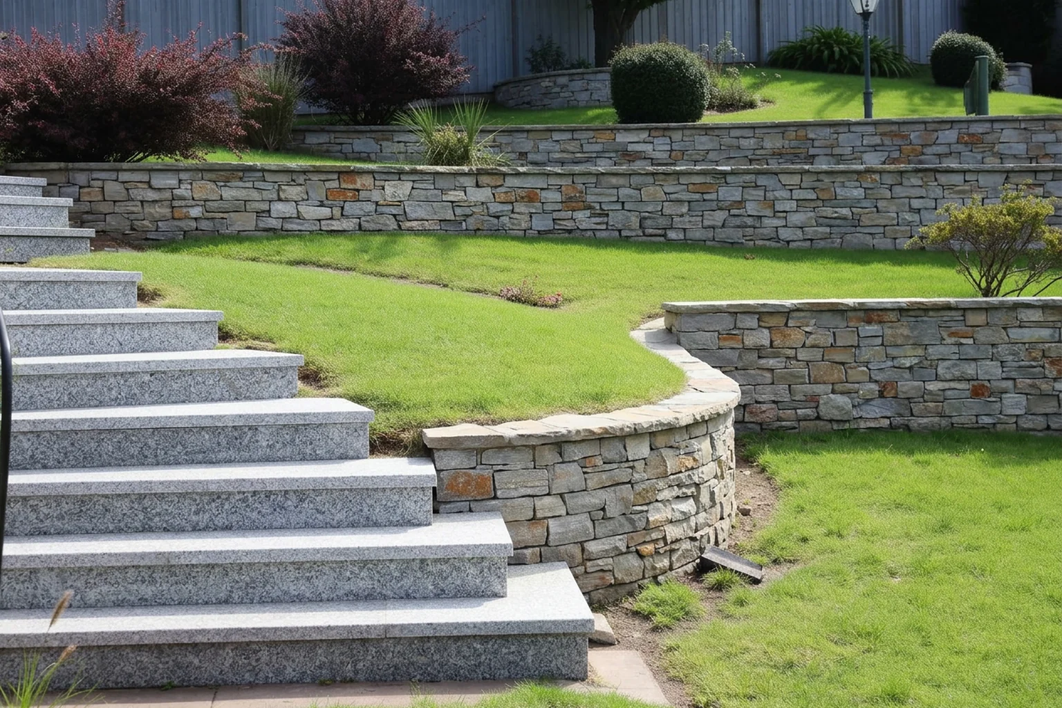 Townhouse courtyard renewed with layered paving and wall textures after AI Landscape Renovation