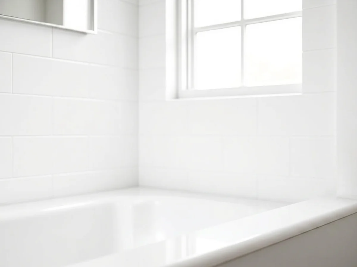 Bathroom with a clear bath edge after AI Object Remover