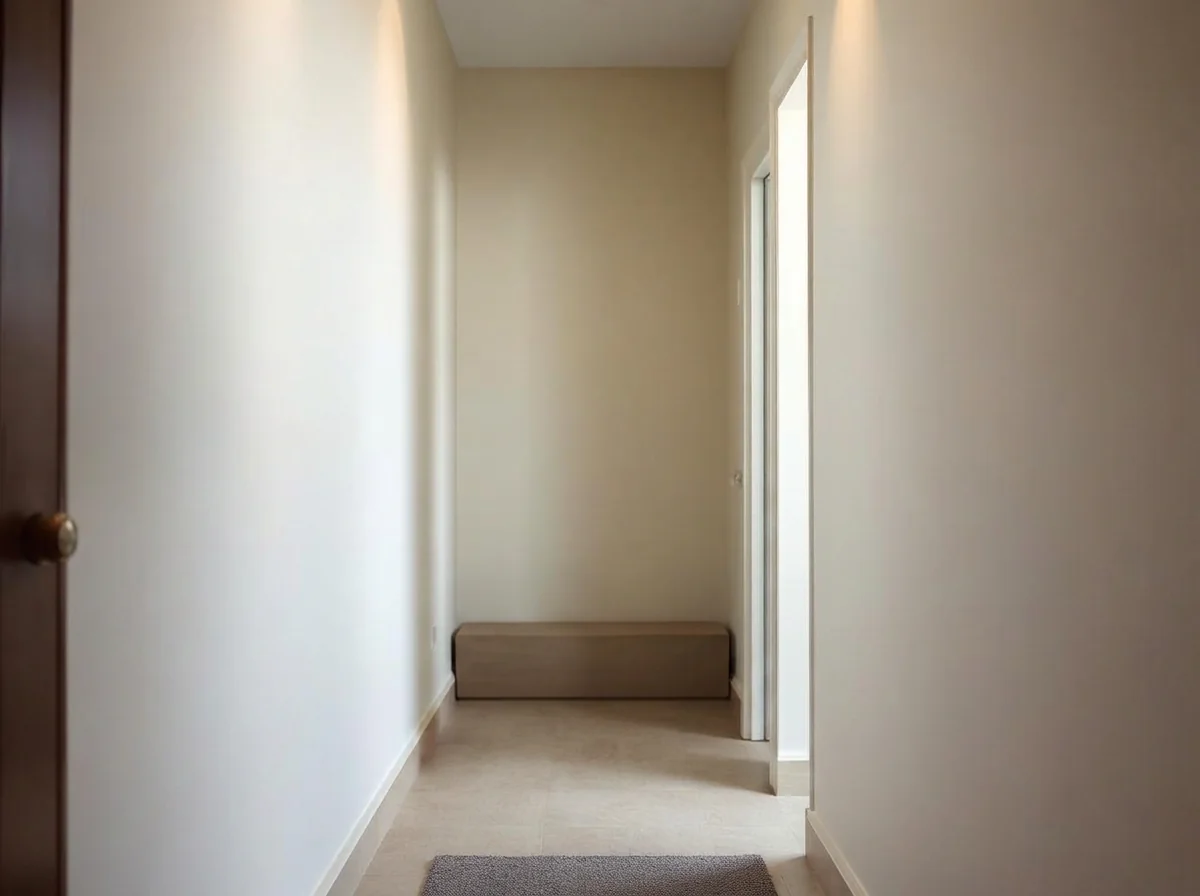 Hallway with a clear floor after AI Object Remover
