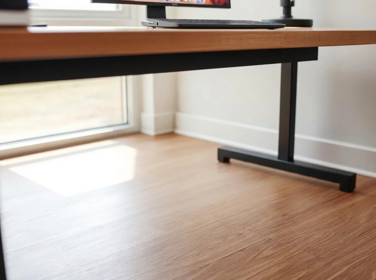 Home office with a cable-free floor after AI Object Remover