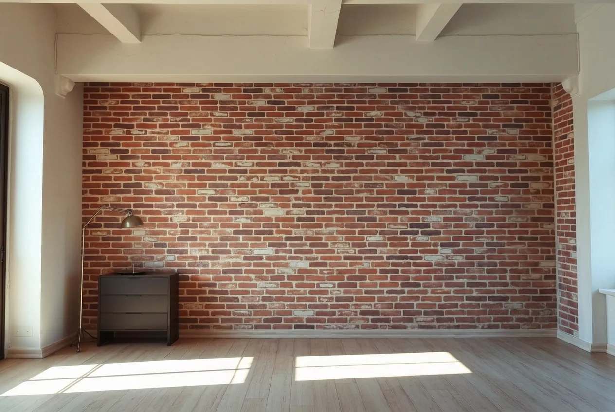 Loft room with the bicycle and one lamp brushed out by AI Object Remover